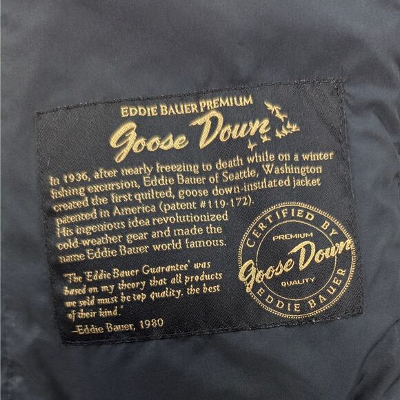 Eddie Bauer Goose Down Insulated Quilted Puffer Vest Cabincore Gorp Black Small - Picture 9 of 14